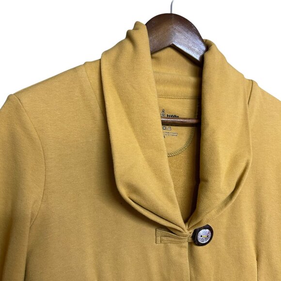 Neon Buddha Mustard Chunky Button Front Blazer Jacket Size S - Picture 3 of 7